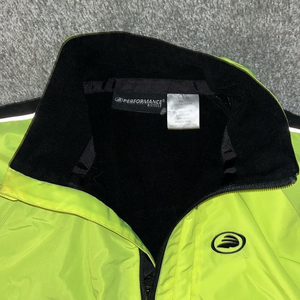 high visibility reflective black neon performance bike cycling fleece jacket XL - Picture 4 of 6